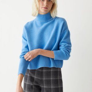 & Other Stories Cropped Mock Neck Sweater - Blue